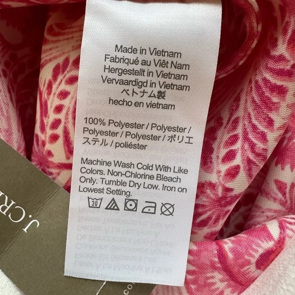 J. Crew Pink and White Paisley Satin Midi Skirt. NWT - Picture 4 of 6